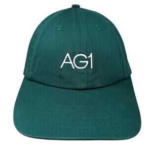 AG1 Slideback Baseball Cap Green One Size Adjustable Embroidered Vented Holes